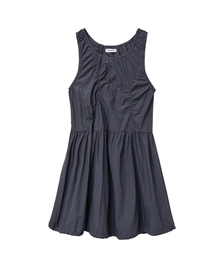 Lougeu Mini Bag Shirred Dress_Navy