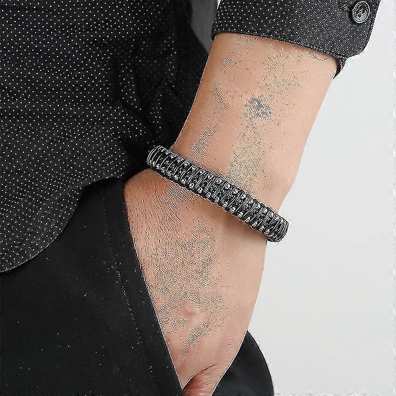 Magnet Buckle Leather Bracelet - Hand-woven Leather Bracelets - Simple Men's Leather Bracelet