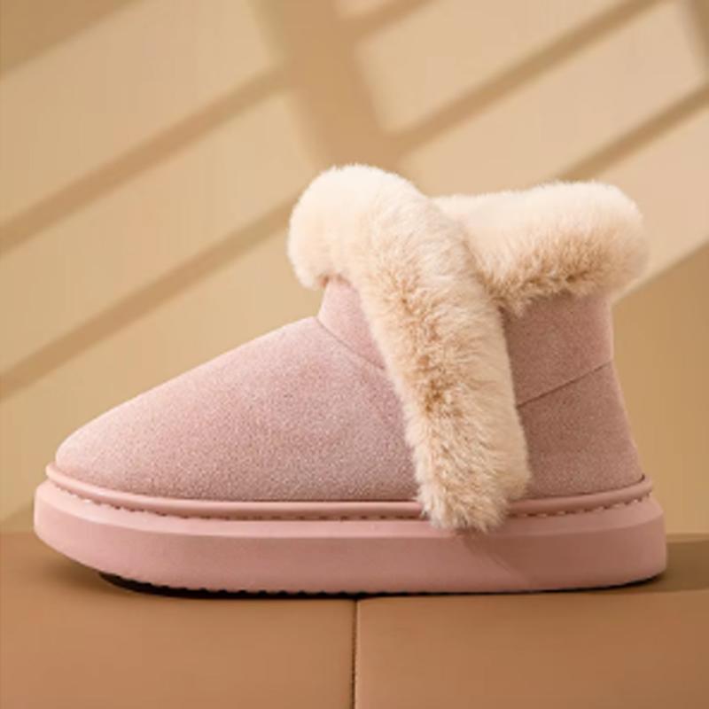 Fashion Litfun Furry Snow Boots For Women Winter Casual Ankle Boots Platform Non-slip Boots Plush Lining Cozy Warm Women's Cotton Boots