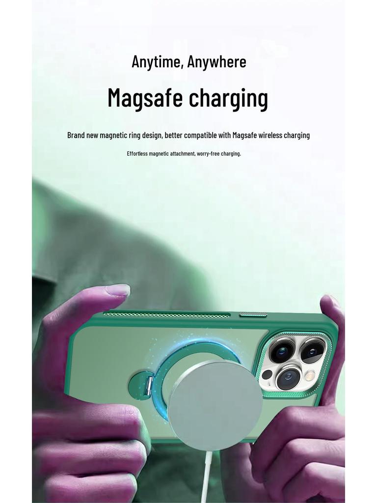 iPhone 17 Pro Max 360° Magnetic Stand Case with Heat Dissipation & Full-Coverage Anti-Drop Protection