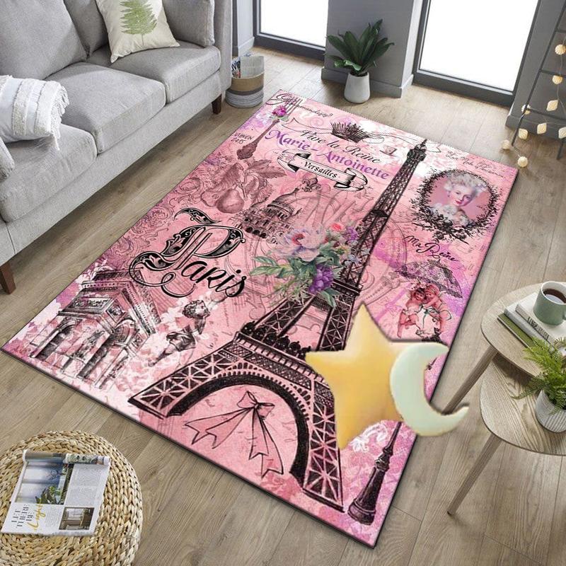 Parisian Eiffel Tower Romance Office Rug Chair Mat, Entryway Carpet, Suitable for Front Door, Bedroom, Living Room, Desk, Holiday Gift