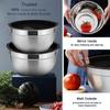 Mixing Bowl Set of 5, Stainless Steel Metal Nesting Salad Bowl with Lid Set, Non-Toxic & Durable, Airtight Lid & Easy Clean