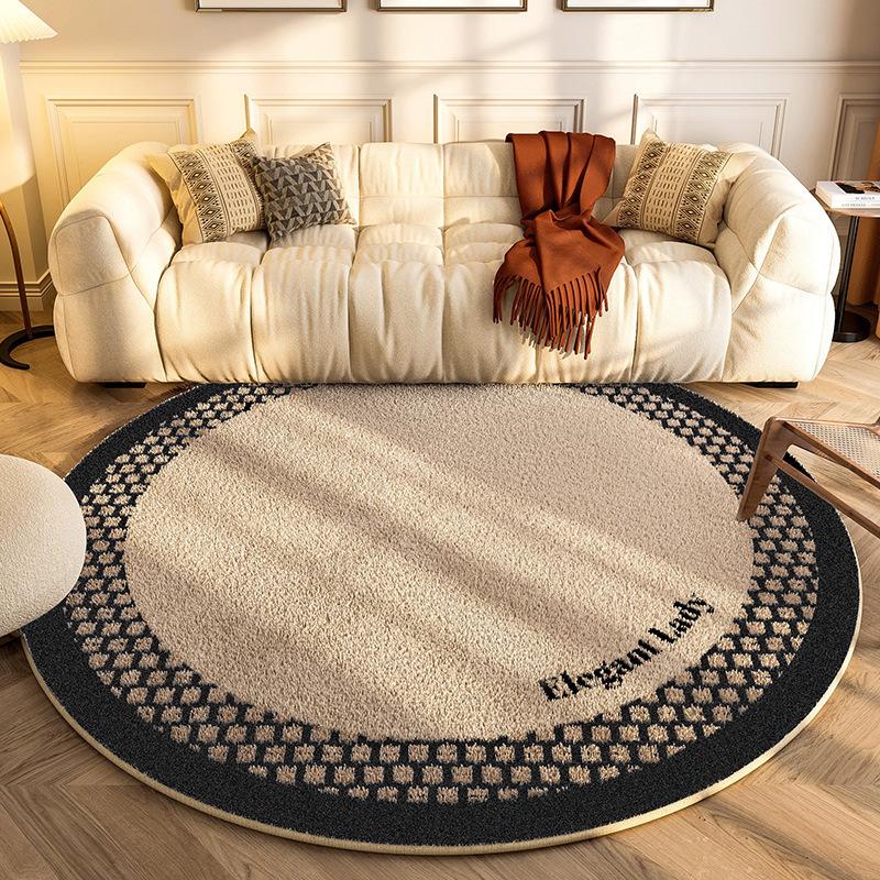 French Retro Circular Carpet Living Room Dirt Resistant and Wear-resistant Floor Mat Bedroom Easy To Maintain Bedside Carpet