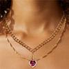 1Pc Gothic Punk Sword Heart Creative Couple Necklace for Women Men Lovers Sparkling Heart Pendant Jewelry Accessories Gifts