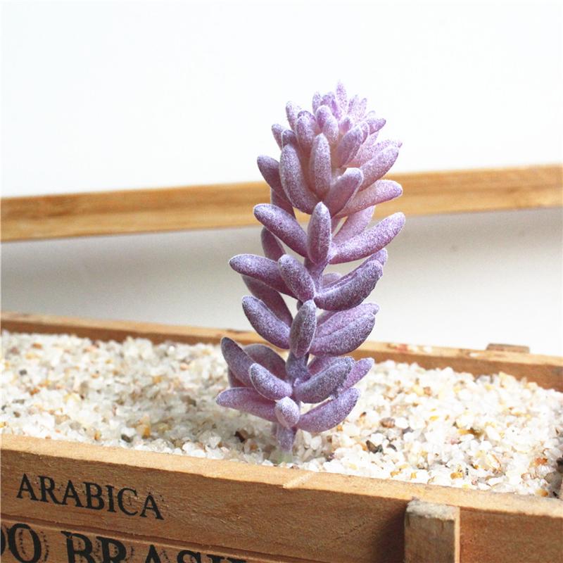 1Pc Simulation Plant Succulent Flower Head Flocking Mini Stone Lotus DIY Wall Accessories Home Garden Decoration