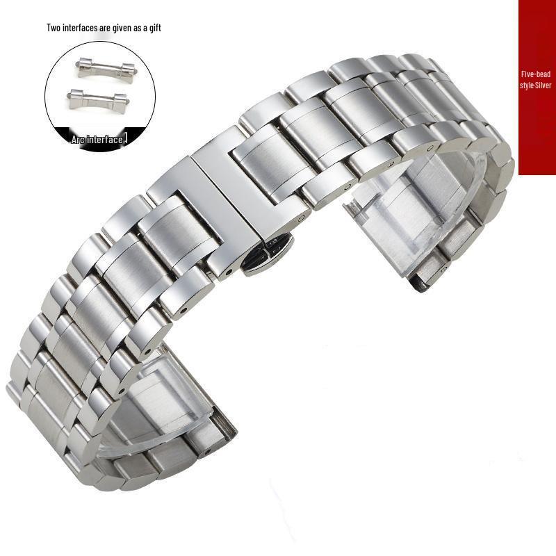 

Ремешок для часов из нержавеющей стали с изогнутыми концевыми звеньями и застежкой-бабочкой от мастера У Чжу 14mm