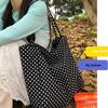 Black Polka Dot Large-capacity Tote Bag Large Capacity Vintage Shoulder Bag  Underarm Bag