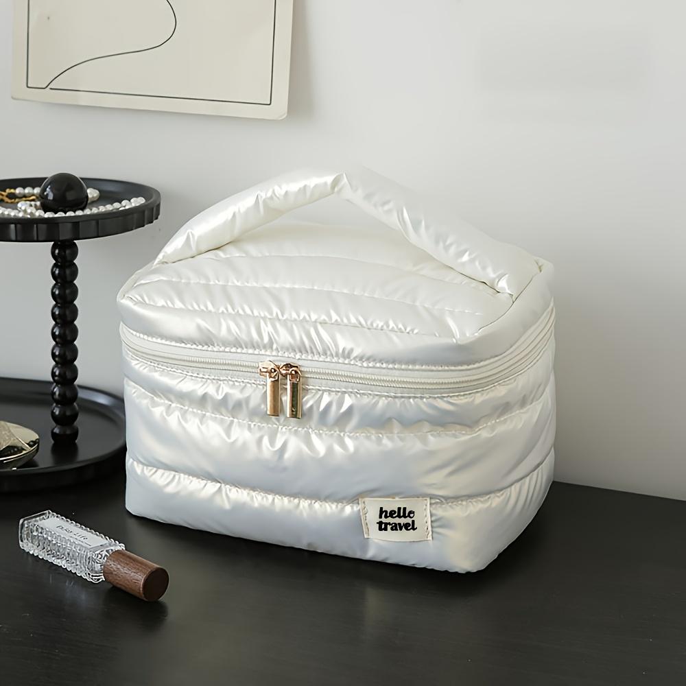 

Портативный органайзер для макияжа большой вместимости с несколькими отделениями - Легкая, складная косметичка для путешествий, ежедневного использования и отпусков