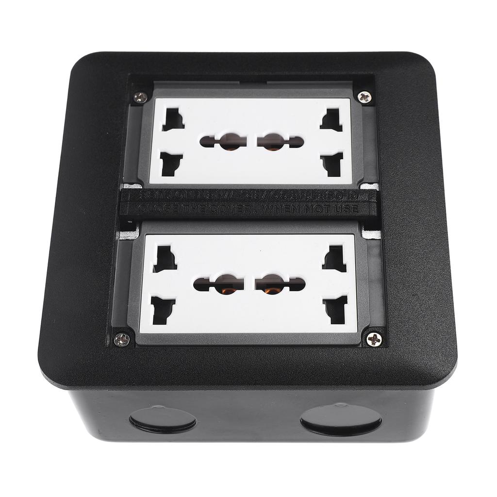 A Used Floor Outlet, 4000W 3 Prong X 4 Multifunctional Black Concealed Floor Socket Double Door for Kitchen Living Room