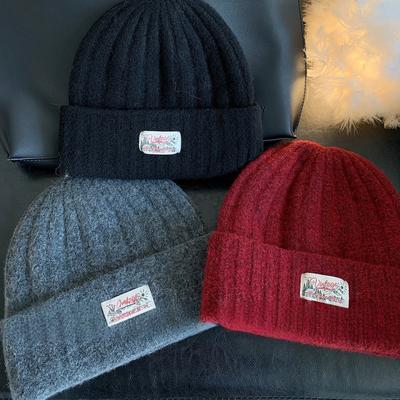 New Korean Style Atmosphere Woolen Hats for Children's Autumn and Winter Cold Hats for Couples  Thickened  Warm and Windproof
