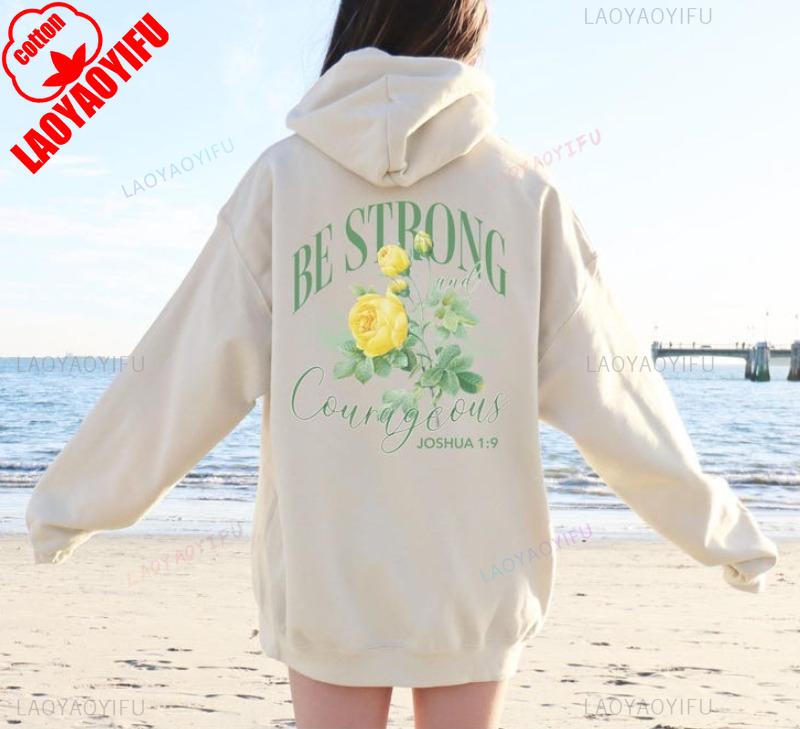 Christian Floral sweatshirt hoodie gift for her Bible verse Hoody Jesus aesthetic sweater Words on back crewneck Faith apparel