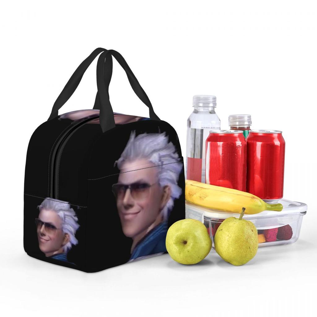 Vergil From The Devil May Cry Series Insulated Lunch Bag for Women Kids Portable Food Boxes Thermal Lunch Box Tote