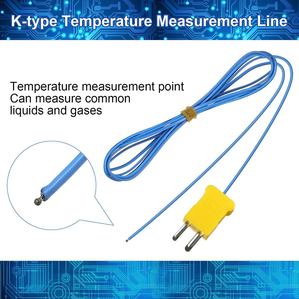 2025+ 10Pcs 2M K-Type Temperature Sensor Connector Probe Sensor Temperature Sensors Measure for Thermocouple Sensor and Meter