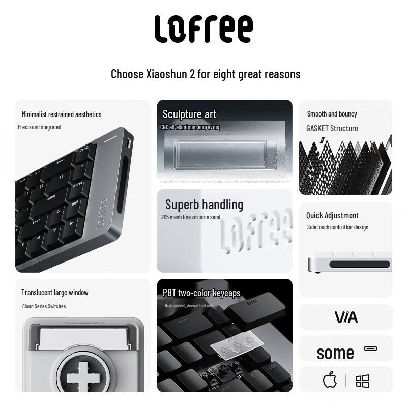 LOFREE FLOW2 Low-Profile 100-Key Mechanical Keyboard
