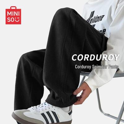 Miniso Men's Heavyweight Corduroy Straight-Leg Sweatpants