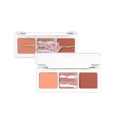 Offizielles Japan LEEMEMBER Floral Lidschatten-Palette Lidschatten Glitzer Tages-Make-up Chinesische Kosmetik 3-Farben (#01 Gladiole)