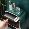 WTEMPO Haushalts-Tissue-Box Wandmontierte perforierte Toilettenpapierschublade Toilette Wasserdichte Rollen-Toilettenpapierhalter