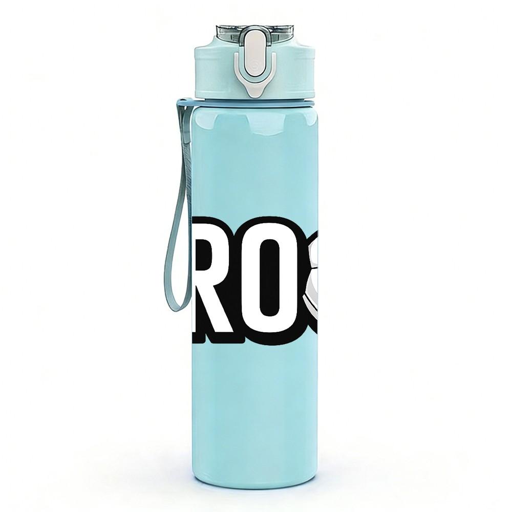 1PC Bro Soccer Football Sport Print 750ml Color Plastic Sports Water Bottle Leakproof Flip Straw Lid Suitable for Sports Office Home Use