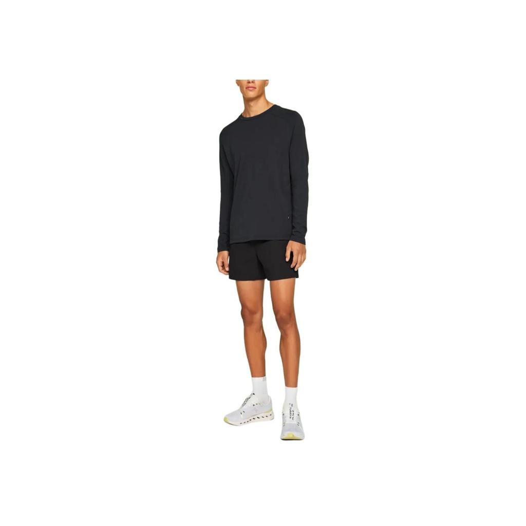 On Focus Lg Sleeve Solid Round Neck Sports T-Shirt Men Tops Black 1MD30140553