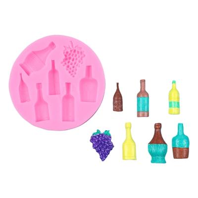 Stampo per Caramelle al Cioccolato Bottiglia di Vino Silicone per Alimenti Per Cottura Artigianato Dolcetto per Feste Rilascio Facile Bottiglia di Champagne Fondant