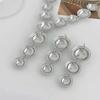 Exaggerated Drop Earrings Y-Shaped Necklace Earrings Round Pendant Necklace  Women Jewelry Set