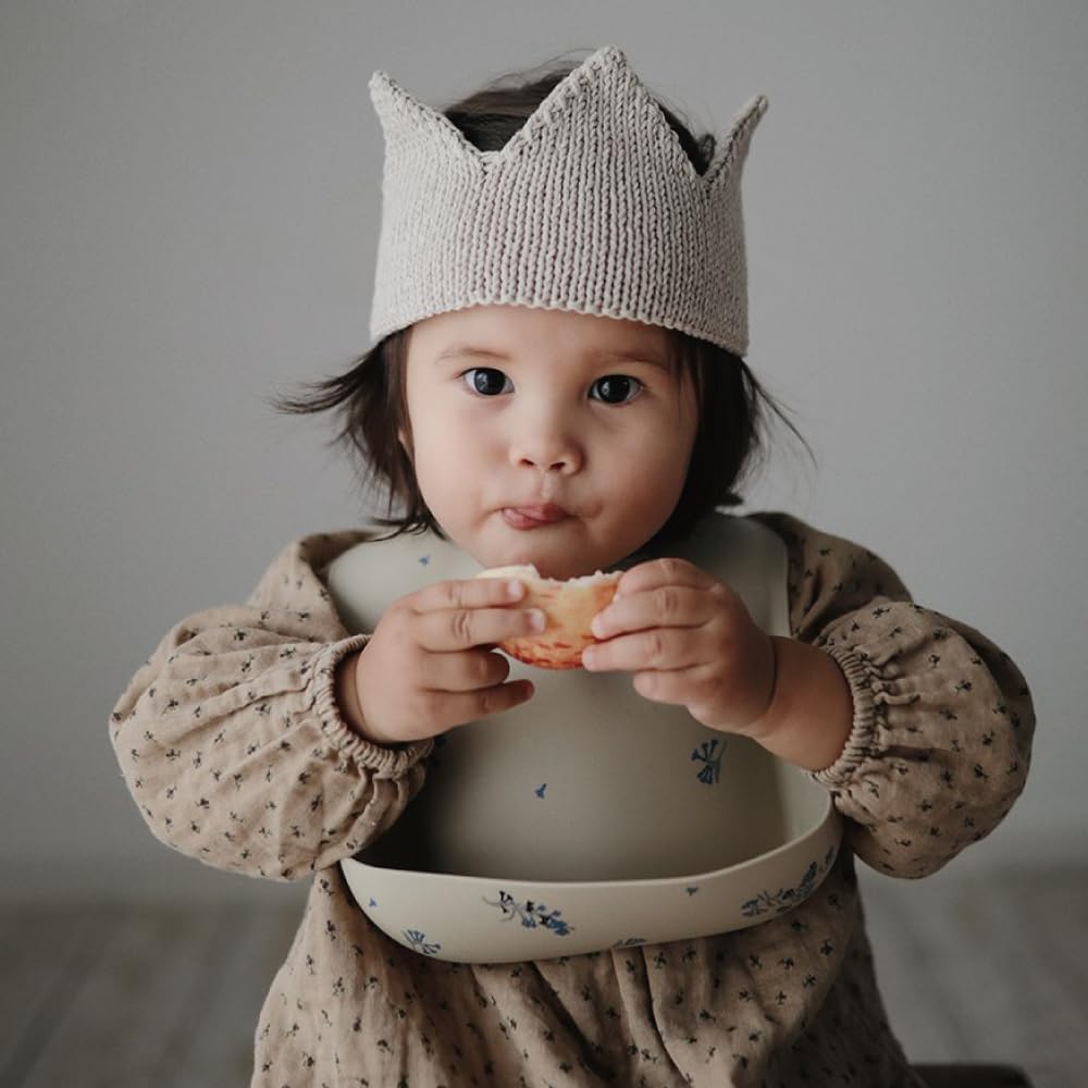 Mushie Mealtime Lilac One Size Kids' Apron, MSE_SA Flowers,