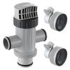 Ensemble de vannes de piscine haute pression Texture plastique pour tuyaux de 1,25 pouce Comprend des vannes à piston divisées et 2 adaptateurs