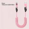 2pcs 4-in-1 Fast Charging USB-C To Type-C Cable, Retractable Spring Coiled Charger Cord for IPhone 16/15/14/13/12/11, for Huawei, for Samsung
