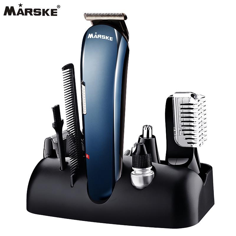 Multi-functional Men's Grooming Kit: Electric Hair Clipper, Rechargeable Nose & Eyebrow Trimmer, Shaver, Engraving Head