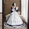 YAISHN Maid Cute Gothic Lolita Authentic Long Halloween Long Bow Performance Set Outfit, Dress, Dress, Popular, Costume, Women's, Cosplay, Sleeves,