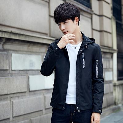A New Autumn Men's Jacket Casual Men's Clothing Korean Version Hooded Thin Trench Coat Versatile