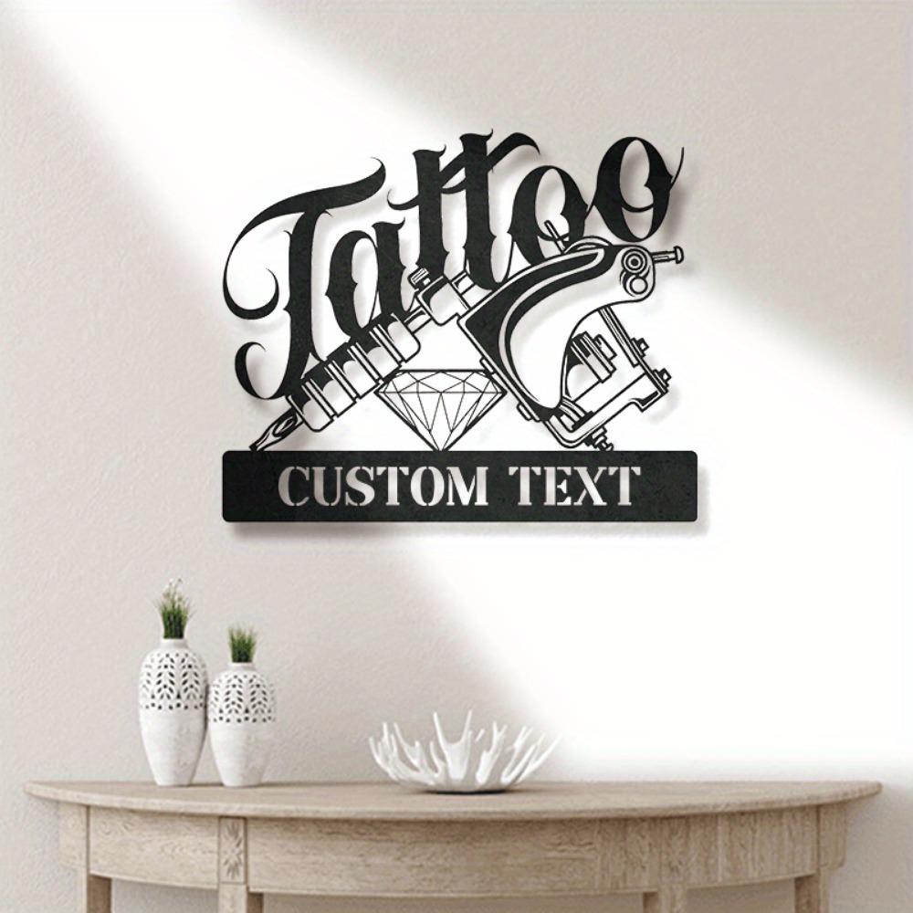 Metal Wall Art Tattoo Studio Decor Edgy Home Decoration Man Cave Gift
