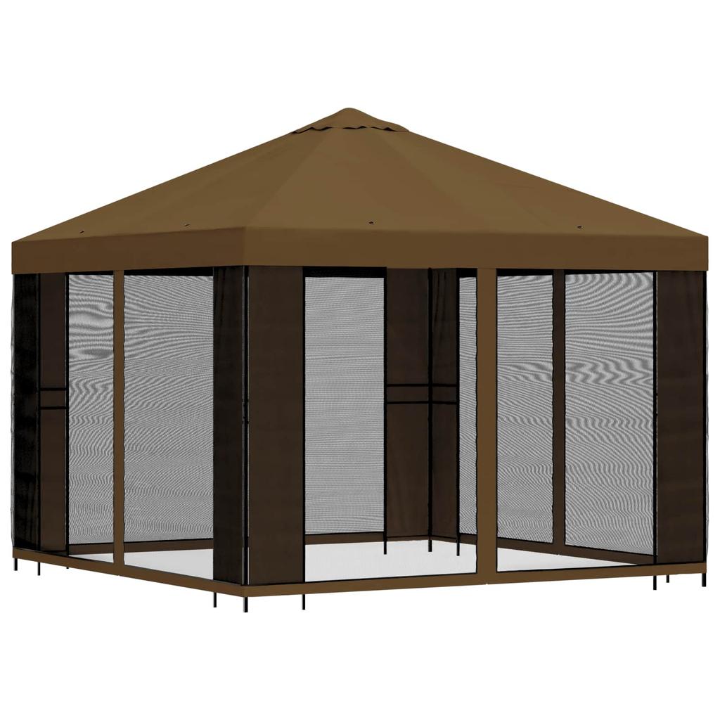 Garden Pavilion with Side Walls 3 X 3 M Taupe