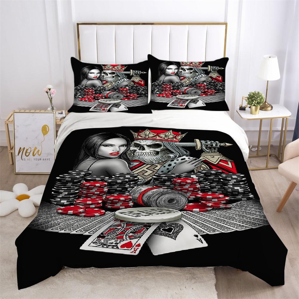 3D Skull Printing Duvet Cover Set Twin Size Microfiber Bedding Set Fashion High Ranking Cool Bedroom Decor