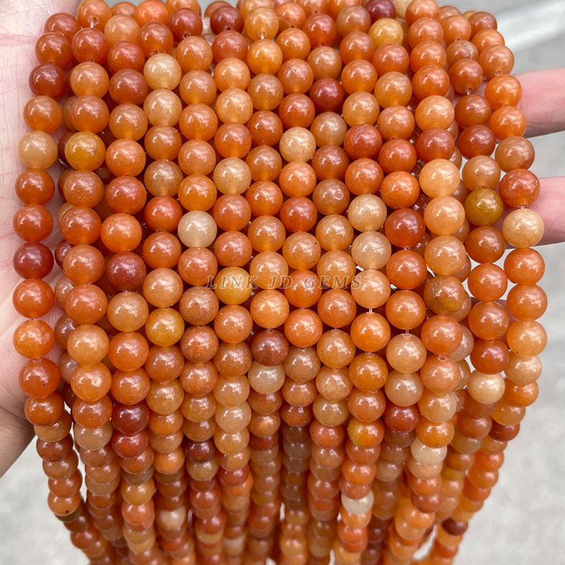 Jinde Jewelry Natural Red Aventurine Round Beads for Handmade DIY Bracelets and Accessories.