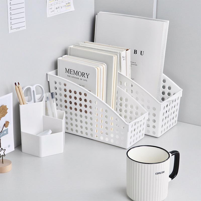

Minimalist White A4 File & Book Storage Basket
