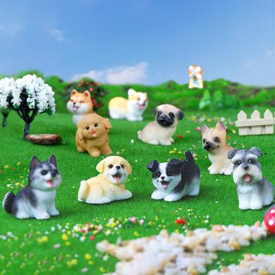 1Pc Resin Craft Miniature Figure Tiny For Bonsai Microlandscape Fairy Garden Decor Cute Small Dog Puppy Animal Decoration