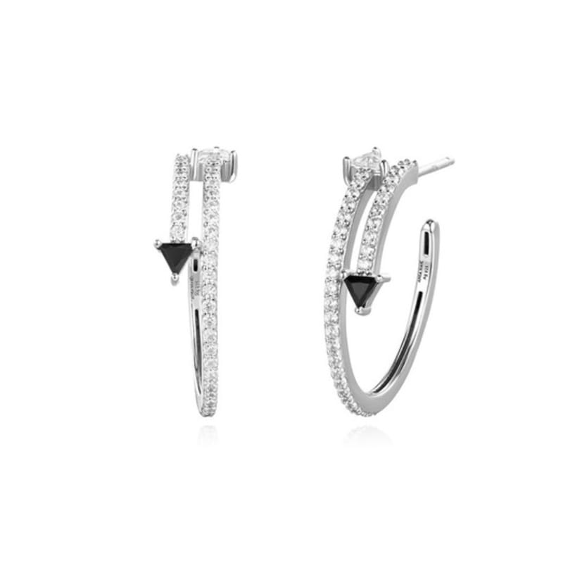 

ANIA HAIE Pave Double Arrow 925 Silver Earrings E059-18H single type