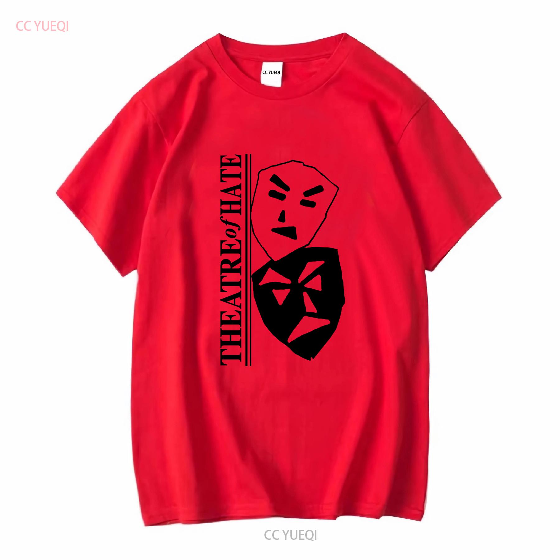 Theatre Of Hate Masks Grey Retro T Shirt Mult Sex New 7 x sizes in stock vintage Washed fashion Breathable Unisex Soft S