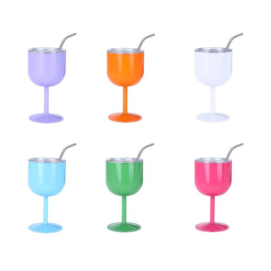 4 Oz Goblet Stainless Steel Compact Thermal Goblet with Straw And Lid Multi-purpose