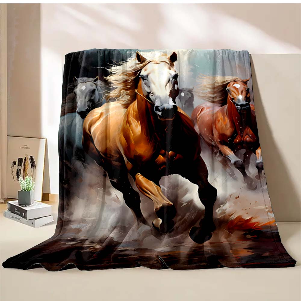 6 Größen Pferdedruck Decke Warm Weich und Bequem Heim Reise Decke Büro Sofa Bettwäsche Abdeckung Decke Geschenk