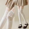 Wear Boots Piled Over Knee Socks Women'S Stockings Women'S Autumn And Winter Japanese Twist Pattern High Tube Knee Pads Thigh Socks