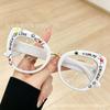 New retro large frame cat eye anti-blue glasses classic daily commuting dating versatile plain and thin flat glasses