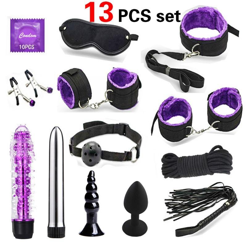 2025 Sex Bondage Vibrateur Bullet Fetish Kit Retenues Produits intimes pour couple Menottes Article sexuel amusant pour femme Outils sexuels