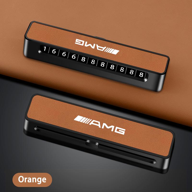 ABS+Leather Car Temporary Parking Card Luminous Auto Phone Number Card Plate Benz AMG W204 W205 W203 W211 W212 W213 W201 W210 NE1