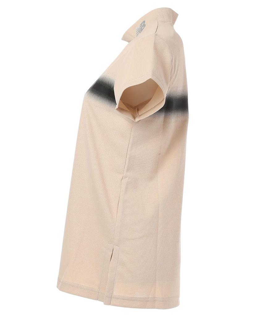Golf Short Sleeve Mock Neck Shirt Quick 2 [New Balance] Women's (Moisture Absorbent, Drying, Stretchy) / 012-5166509 041_Beige [L]