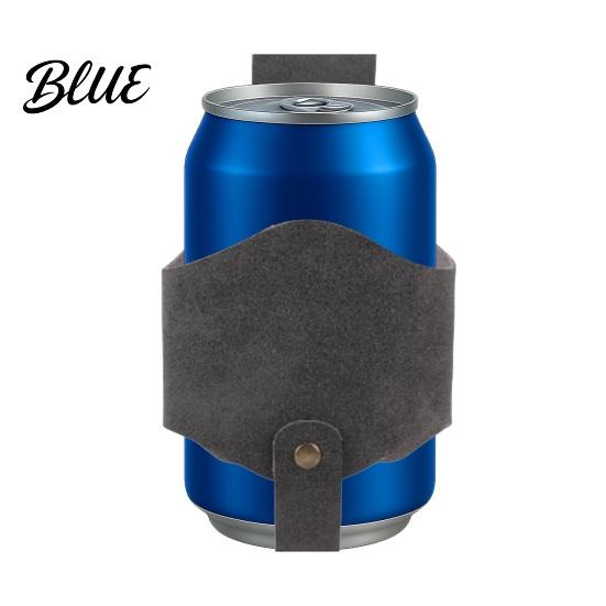 Portable Beverage Waist Hands Free Drink PU Holder Pouch Hanging Leather Holster Holder Belt Clip Pouch for Hiking Camping