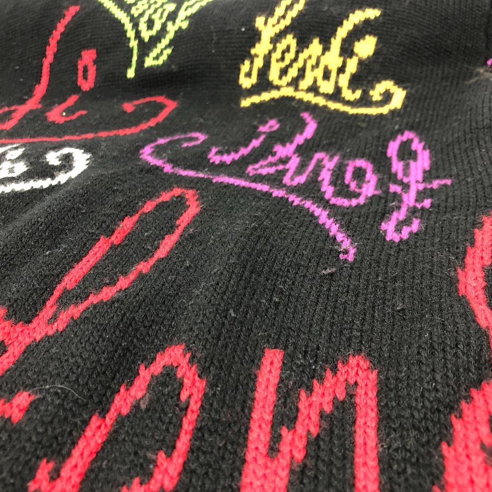 Fendi FZY463 AH3E 21AW Logo Multicolore ARTIST ALLOVER Crew Neck Top Sweater