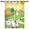 Country Graffiti Chicken Hill House Country Style Window Curtains Scenic Curtains for Living Room Decorative Items Living Room