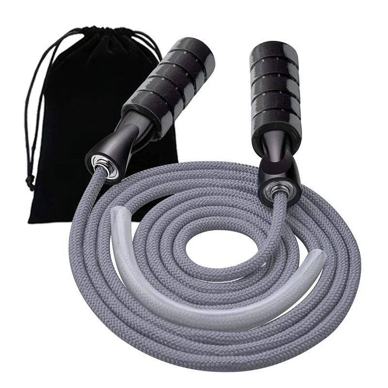 Ultralight Racing Rope Skipping High Strength Wear-Resistant Nylon High Speed Bearing Wire Rope Sweatband PVC TPU Jumping Rope серый